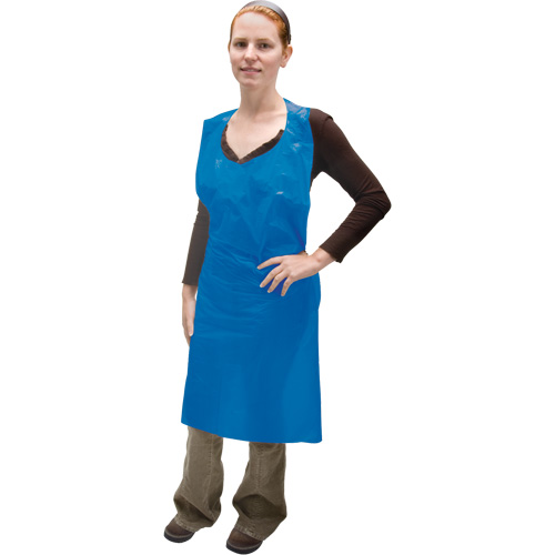 Tablier en poly&eacute;thyl&egrave;ne, Poly&eacute;thyl&egrave;ne, Bleu, 35" la x 46" lo Duraquip Inc