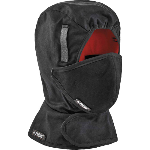 N-Ferno&reg; Winter Hard Hat Liner with Mouthpiece, Fleece Lining, One Size, Black Duraquip Inc