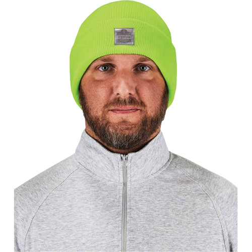 N-Ferno&reg; Rib Knit Beanie Hat, One Size, High-Visibility Lime Green Duraquip Inc