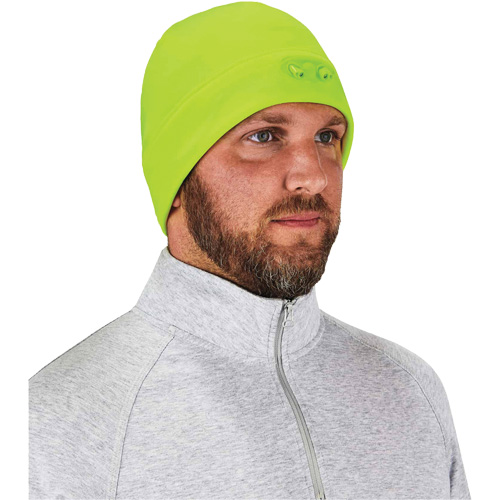 N-Ferno&reg; Skull Cap Beanie Hat with LED Lights, One Size, High-Visibility Lime Green Duraquip Inc