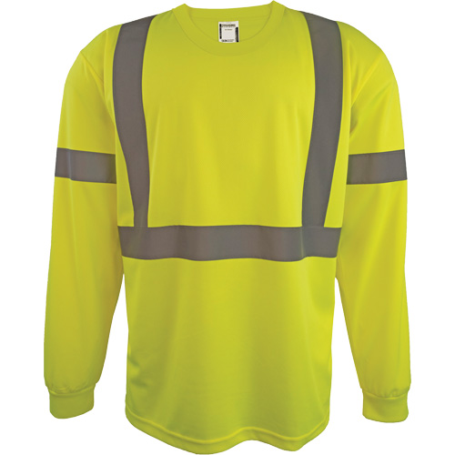 Long Sleeve Safety Shirt, Polyester, 2X-Large, High Visibility Lime-Yellow Duraquip Inc