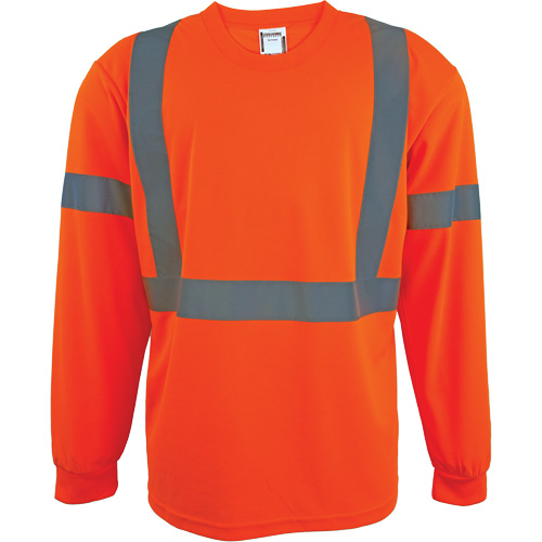Chemise de s&eacute;curit&eacute; &agrave; manches longues, Polyester, 2T-Grand, Orange haute visibilit&eacute; Duraquip Inc