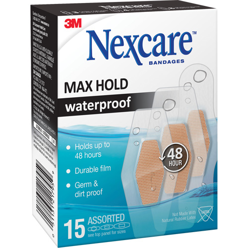 Pansements imperm&eacute;ables &agrave; tenue maximale Nexcare, Assorti, Plastique, St&eacute;rile Duraquip Inc