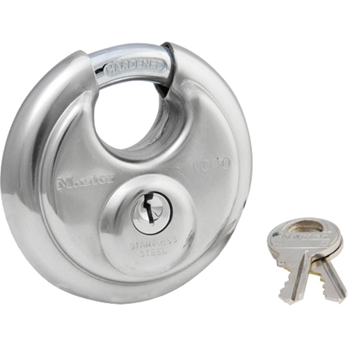 Cadenas &agrave; arceau prot&eacute;g&eacute;, Argent, Cl&eacute;s diff&eacute;rentes, Acier inoxydable, Largeur de 2-3/4" Duraquip Inc