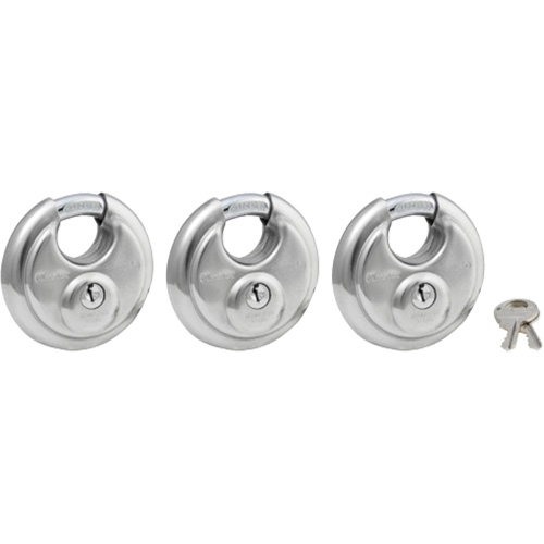 Cadenas &agrave; arceau prot&eacute;g&eacute;, Argent, Cl&eacute;s identiques, Acier inoxydable, Largeur de 2-3/4" Duraquip Inc