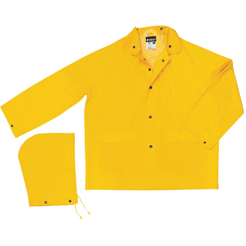Classic Series Rain Jacket with Detachable Hood, Polyester/PVC, 5X-Large, Yellow Duraquip Inc