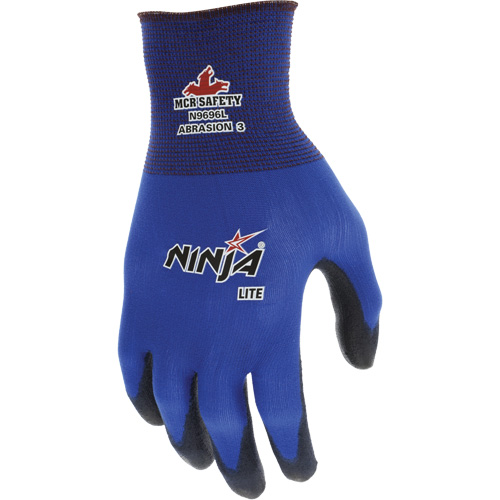 Ninja&reg; Lite Coated Gloves, Large, Polyurethane Coating, 18 Gauge, Nylon Shell Duraquip Inc