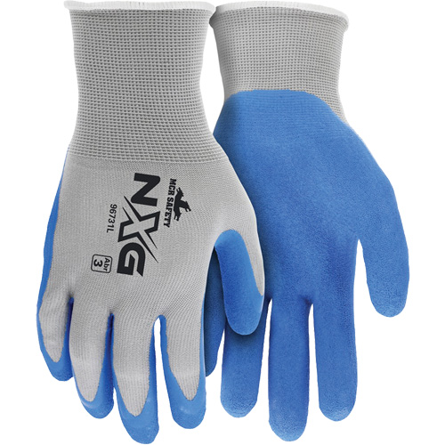 NXG&reg; Coated Gloves, Large, Rubber Latex Coating, 13 Gauge, Nylon Shell Duraquip Inc