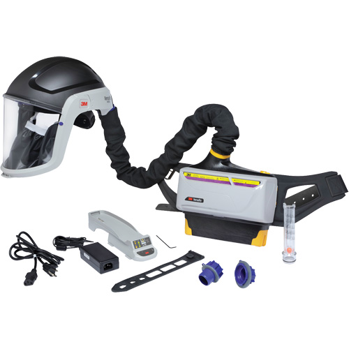 Trousse de respirateur d&eacute;puration dair propuls&eacute; pour lindustrie lourde Versaflo, Capuchon & visi&egrave;re, Pile Lithium-ion Duraquip Inc