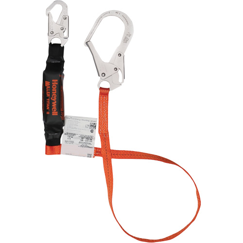 Titan Shock-Absorbing Lanyard, 6', Locking Rebar Hook Center, Locking Snap Hook Leg Ends, Polyester Duraquip Inc