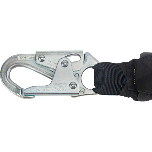 Miller&reg; HP Shock-Absorbing Lanyard, 4', Locking Rebar Hook Center, Locking Snap Hook Leg Ends, Polyester Duraquip Inc