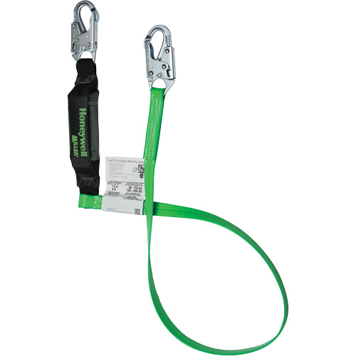 Energy-Absorbing Lanyard, 6', Locking Snap Hook Center, Locking Snap Hook Leg Ends, Polyester Duraquip Inc