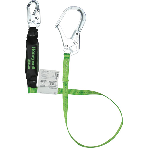 Miller&reg; HP Shock-Absorbing Lanyard, 6', Scaffold Hook Center, Locking Snap Hook Leg Ends, Polyester Duraquip Inc