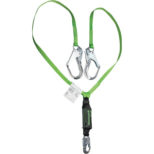 Miller&reg; HP Shock-Absorbing Lanyard, 6', Locking Rebar Hook Center, Locking Snap Hook Leg Ends, Polyester Duraquip Inc