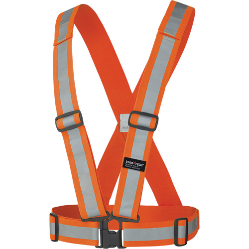 5591 Adjustable Safety Sash, High Visibility Orange, Silver Reflective Colour, One Size Duraquip Inc