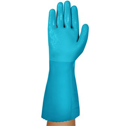 AlphaTec&reg; 04-003 Chemical Resistant Gloves, Size 8, 14" L, Nitrile/PVC, Fleece Inner Lining, Winter Weight Duraquip Inc