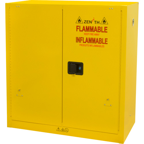 Flammable Storage Cabinet, 30 gal., 2 Door, 43" W x 44" H x 18" D Duraquip Inc