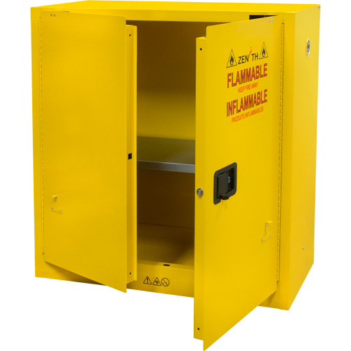 Flammable Storage Cabinet, 30 gal., 2 Door, 43" W x 44" H x 18" D Duraquip Inc