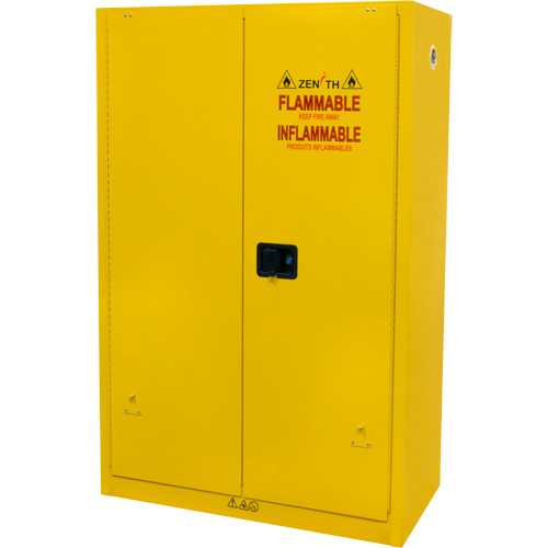 Flammable Storage Cabinet, 45 gal., 2 Door, 43" W x 65" H x 18" D Duraquip Inc