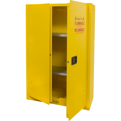 Flammable Storage Cabinet, 45 gal., 2 Door, 43" W x 65" H x 18" D Duraquip Inc