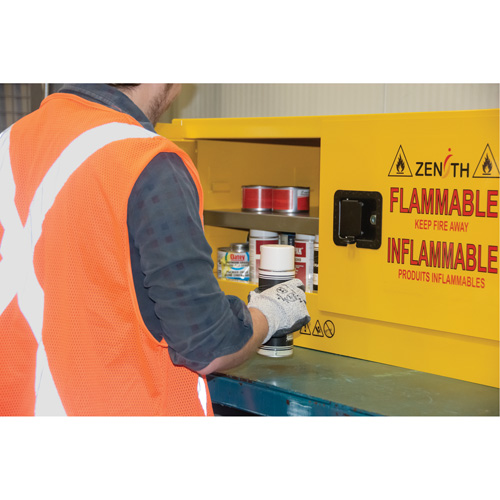 Flammable Storage Cabinet, 12 gal., 2 Door, 43" W x 18" H x 18" D Duraquip Inc