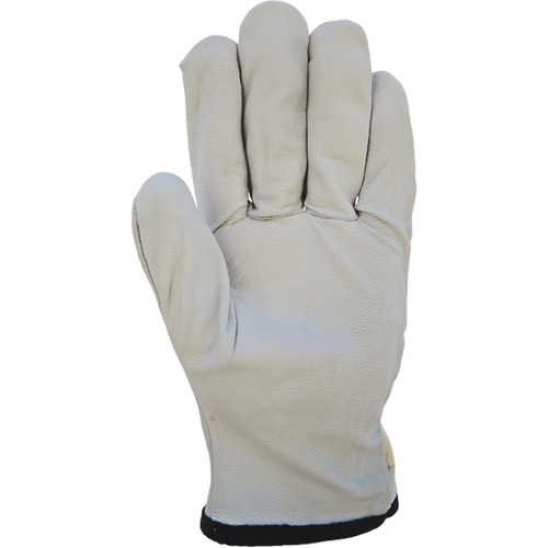 Gants de conducteur &agrave; dos en coton, Grand, Paume en Cuir fleur de ch&egrave;vre Duraquip Inc
