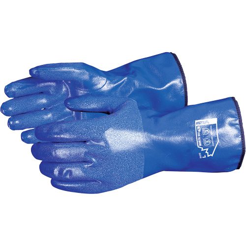 North Sea Chemical Resistant  Gloves, Size Small, 11" L, Nitrile, Fleece Inner Lining, Winter Weight Duraquip Inc