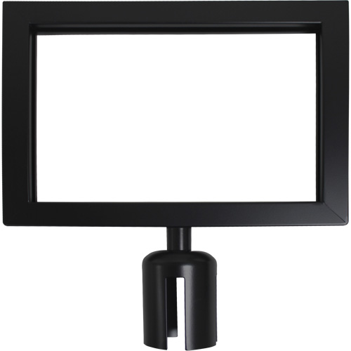 Cadre d'enseigne pour poteau de barri&egrave;re pour le contr&ocirc;le des foules, Noir Duraquip Inc