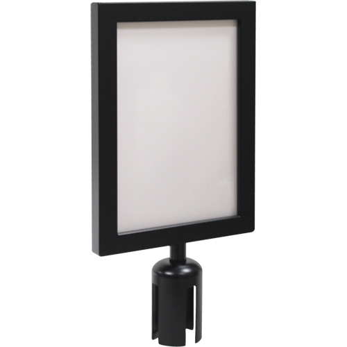 Sign Frame for Crowd Control Post, Black Duraquip Inc
