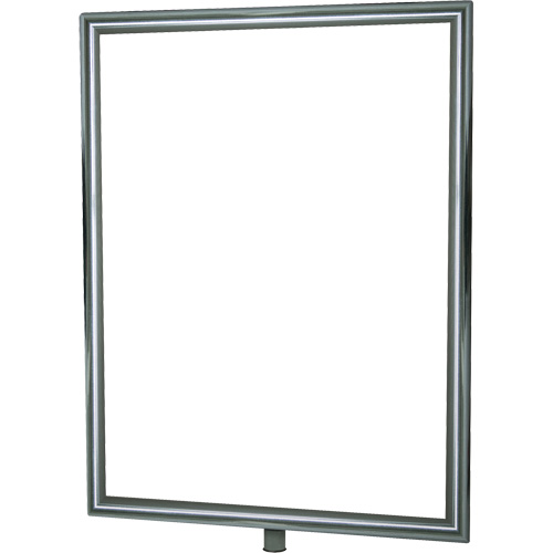 Heavy-Duty Vertical Sign Holder for Classic Posts, Polished Chrome Duraquip Inc