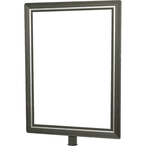 Porte-enseigne vertical robuste pour montant classique, Chrome satin&eacute; Duraquip Inc