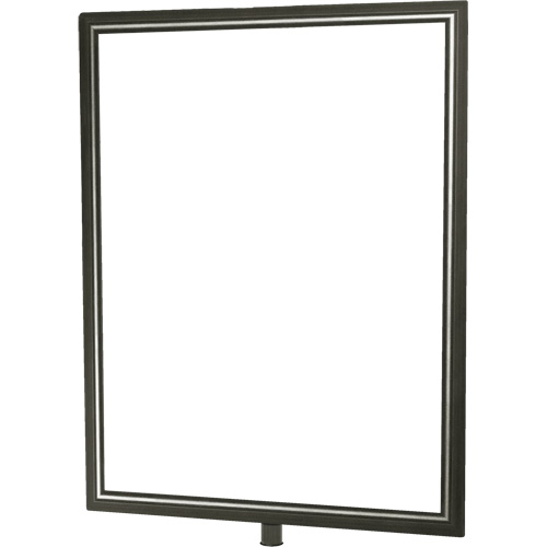 Heavy-Duty Vertical Sign Holder for Classic Posts, Satin Chrome Duraquip Inc