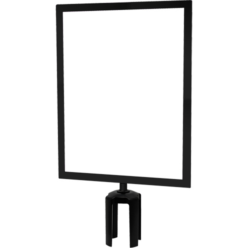 Heavy-Duty Horizontal Sign Holder with Tensabarrier&reg; Post Adapter, Black Duraquip Inc