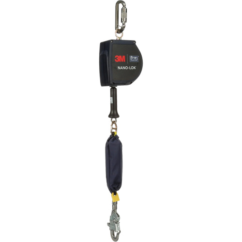Cordage de s&eacute;curit&eacute; autor&eacute;tractable allong&eacute; Nano-Lok, 15', Acier inoxydable, Pivotant Duraquip Inc