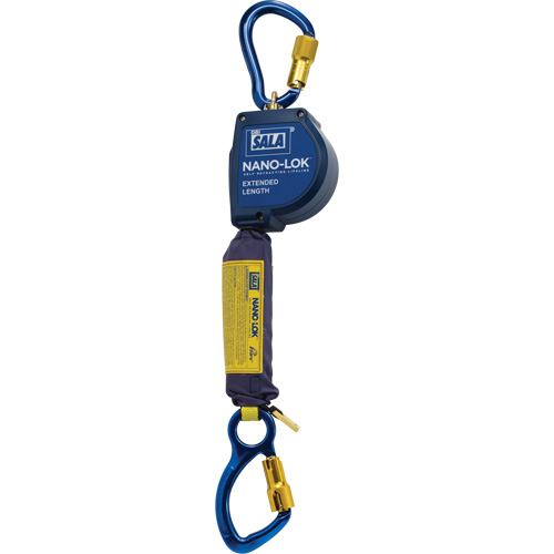 Cordage de s&eacute;curit&eacute; autor&eacute;tractable allong&eacute; Nano-Lok, 10', Dyneema, Pivotant Duraquip Inc
