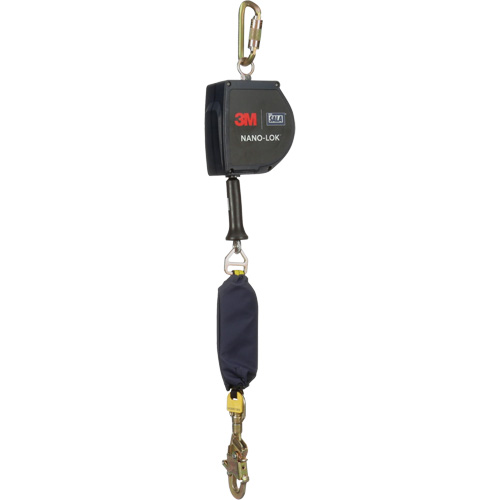 Cordage de s&eacute;curit&eacute; autor&eacute;tractable allong&eacute; Nano-Lok, 15', Acier galvanis&eacute;, Pivotant Duraquip Inc