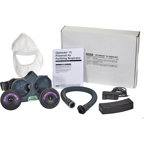 Trousse d'intervention d'APR &agrave; &eacute;puration d'air motoris&eacute; OptimAir TL, Capuchon & visi&egrave;re, Pile Lithium-ion Duraquip Inc