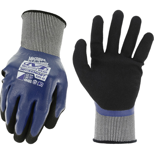 SpeedKnit Shield C4 Work Gloves, Size X-Large/10, 18 Gauge, Nitrile Coated, Nylon/Spandex Shell, ASTM ANSI Level A4/EN 388 Level C Duraquip Inc