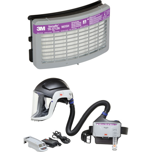 Versaflo Heavy Industry PAPR Kit, Hard Hat & Faceshield, Lithium-Ion Battery Duraquip Inc