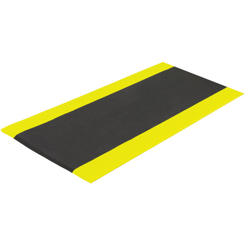 Tapis antifatigue Airsoft, Rugueux, 3' x 5' x 3/8", Noir/Jaune, &eacute;ponge en PVC Duraquip Inc