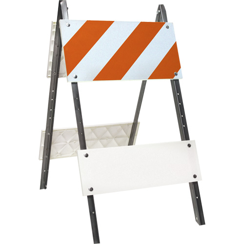 Barricade prismatique, Repliable, 24" lo x 45" h, Orange/Blanc Duraquip Inc
