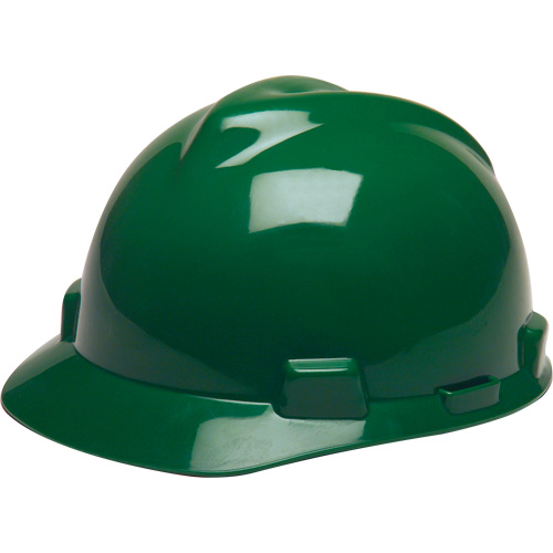 Casque de s&eacute;curit&eacute; avec rainures GREEN V-Gard, R&eacute;pond aux normes CSA type 1, Suspension Rochet Duraquip Inc