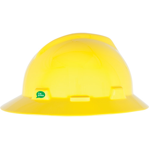 Casque de s&eacute;curit&eacute; &agrave; bord complet V-Gard GREEN avec fentes, R&eacute;pond aux normes CSA type 1, Suspension Rochet Duraquip Inc