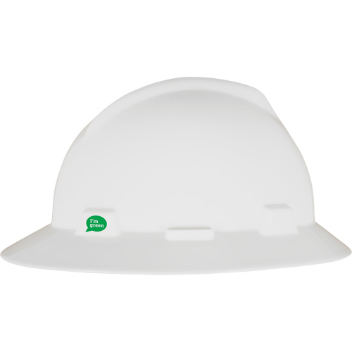 Casque de s&eacute;curit&eacute; &agrave; bord complet V-Gard GREEN avec fentes, R&eacute;pond aux normes CSA type 1, Suspension Rochet Duraquip Inc