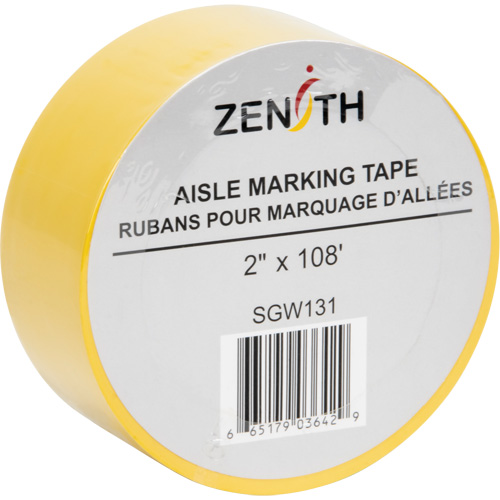 Aisle Marking Tape, 2" x 108', PVC, Yellow Duraquip Inc