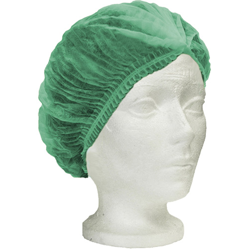 Bonnet bouffant pliss&eacute; Ronco Care, Polypropyl&egrave;ne, 21", Vert Duraquip Inc
