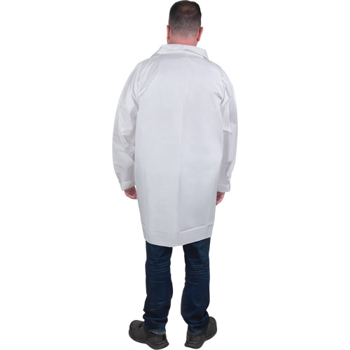 Protective Lab Coat, Microporous, White, 2X-Large Duraquip Inc