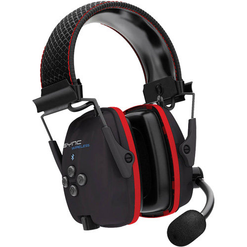 Wireless Hearing Protector Earmuffs with Bluetooth&reg; Audio, Headband Style, 25 dB Duraquip Inc