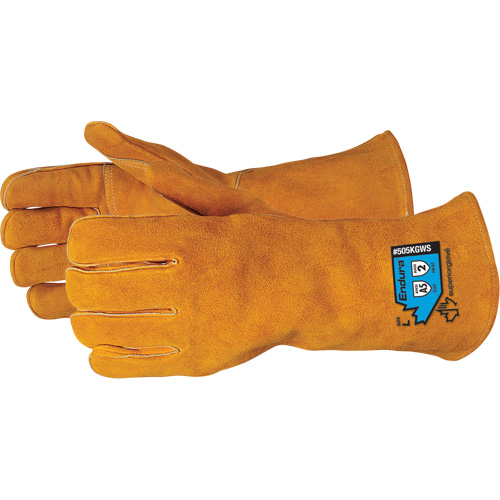 Endura&reg; Deluxe Cut-Resistant Welding Gloves, Split Cowhide, Size Small Duraquip Inc