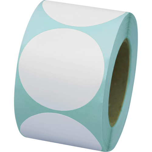 Coloured Marking Dots, Circle, 3" L x 3" W, White, Vinyl Duraquip Inc
